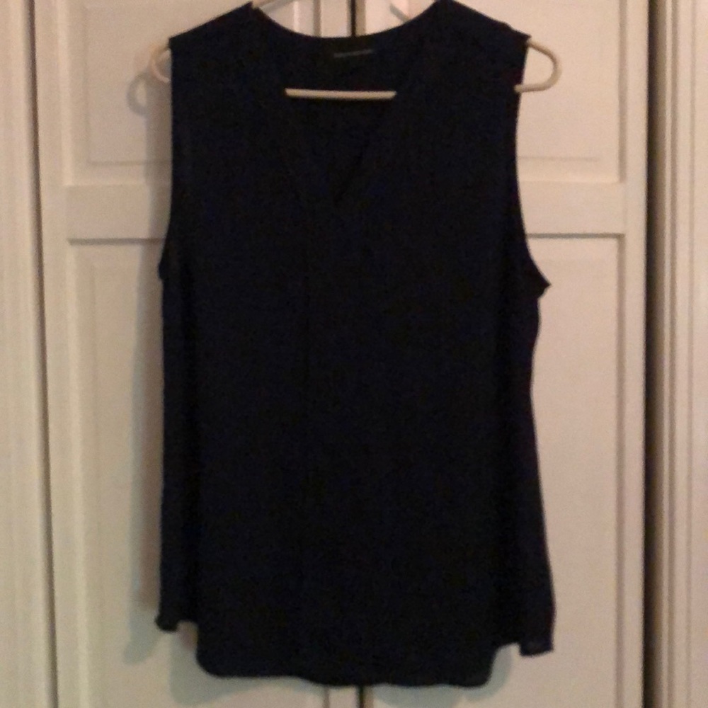 Navy Sleeveless Blouse